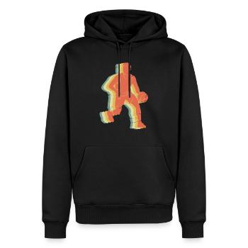 Basket vintage - Sweat à capuche Premium bio Homme - noir - Devant - Nico (187cm)