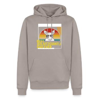 Meilleur T-shirt Xoloitzcuintli Dad Ever - Sweat à capuche Premium bio Homme - taupe - Devant - Nico (187cm)