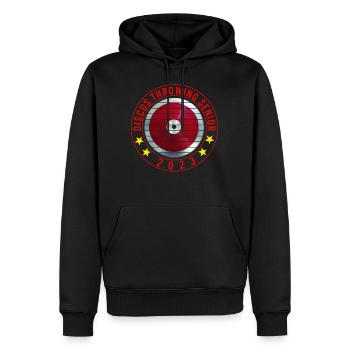 Diskuswurf Senior 2023 T-Shirt - Männer Premium Bio Hoodie - Schwarz - Vorne - Nico (187cm)