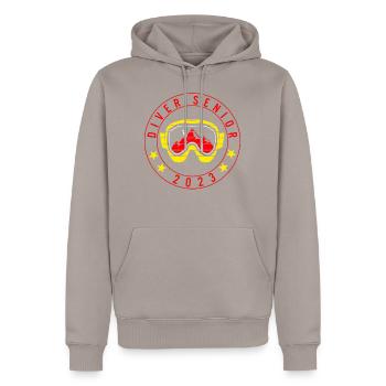 T-shirt Diver Senior 2023 - Sweat à capuche Premium bio Homme - taupe - Devant - Nico (187cm)