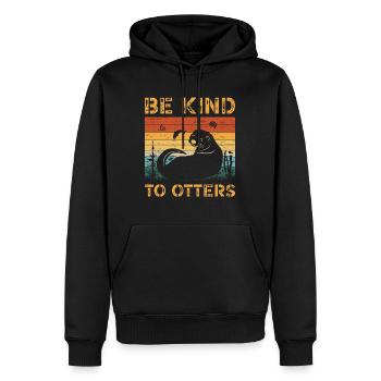 Be Kind To Otters Wild Pet Mammal Wildlife - Men’s Premium Organic Hoodie - black - Front - Nico (187cm)
