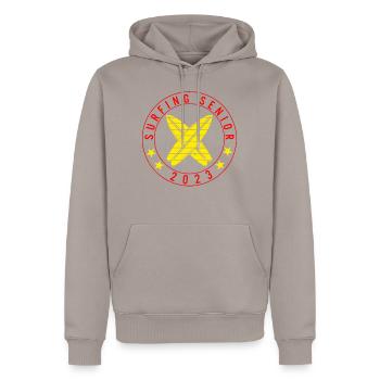 Surf Senior 2023 T Shirt - Sweat à capuche Premium bio Homme - taupe - Devant - Nico (187cm)