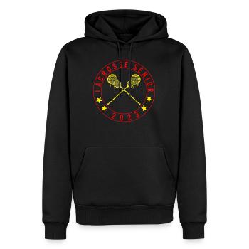 T-shirt Lacrosse Senior 2023 - Sweat à capuche Premium bio Homme - noir - Devant - Nico (187cm)