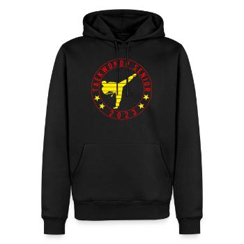 T-shirt Taekwondo Senior 2023 - Sweat à capuche Premium bio Homme - noir - Devant - Nico (187cm)