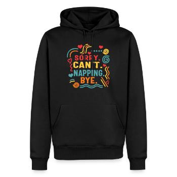 Chemise de sieste, Désolé de ne pas pouvoir faire la sieste au revoir, Drôle - Sweat à capuche Premium bio Homme - noir - Devant - Nico (187cm)