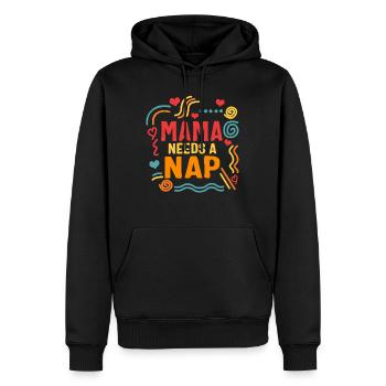 Chemise de sieste, maman a besoin d’une sieste, sieste amusante - Sweat à capuche Premium bio Homme - noir - Devant - Nico (187cm)