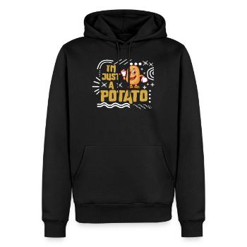 Chemise de légumes aux pommes de terre, je ne suis qu’un tee de pommes de terre, - Sweat à capuche Premium bio Homme - noir - Devant - Nico (187cm)