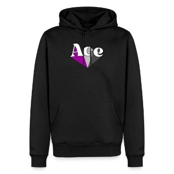 Retro Ace Pride Asexuel Arc-en-ciel Allié LGBT - Sweat à capuche Premium bio Homme - noir - Devant - Nico (187cm)