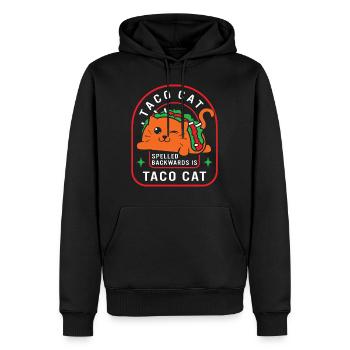 Cinco De Mayo Shirt, Taco Cat Spelled Backward Is - Men’s Premium Organic Hoodie - black - Front - Nico (187cm)