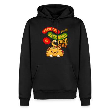 Cinco De Mayo Shirt, Taco Cat Spelled Backward Is - Men’s Premium Organic Hoodie - black - Front - Nico (187cm)