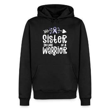 Belle-sœur d’un guerrier - Sweat à capuche Premium bio Homme - noir - Devant - Nico (187cm)