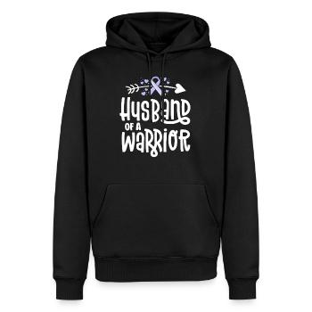 Mari d’un guerrier - Sweat à capuche Premium bio Homme - noir - Devant - Nico (187cm)