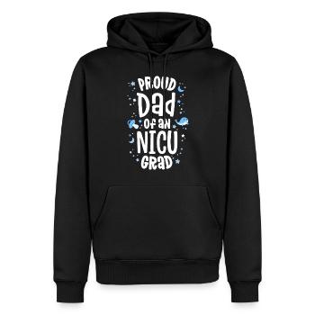 Fier père d’un père diplômé de l’USIN - Sweat à capuche Premium bio Homme - noir - Devant - Nico (187cm)