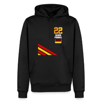 Sauftrikot Deutschland Oliver Promill - Männer Premium Bio Hoodie - Schwarz - Vorne - Nico (187cm)