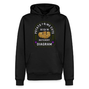 Chemise de légumes de pomme de terre, pomme de terre Prime Cuts Végétalien - Sweat à capuche Premium bio Homme - noir - Devant - Nico (187cm)