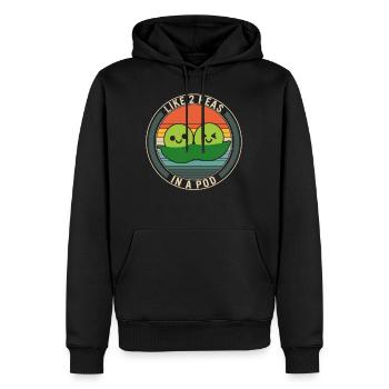 Erbsen Gemüsehemd, wie 2 Erbsen in der Schote, - Männer Premium Bio Hoodie - Schwarz - Vorne - Nico (187cm)
