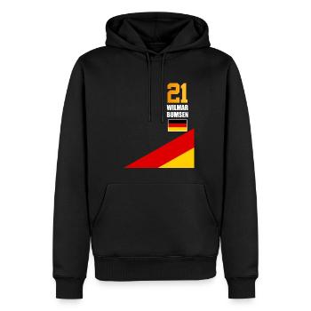 Sauftrikot Deutschland Wilmar Bumsen - Männer Premium Bio Hoodie - Schwarz - Vorne - Nico (187cm)