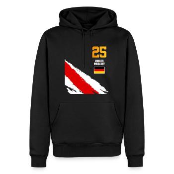 Sauftrikot Deutschland Volker Vollsuff - Männer Premium Bio Hoodie - Schwarz - Vorne - Nico (187cm)