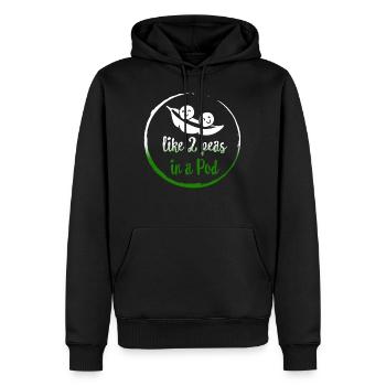 Erbsen Gemüsehemd, wie 2 Erbsen in der Schote, - Männer Premium Bio Hoodie - Schwarz - Vorne - Nico (187cm)