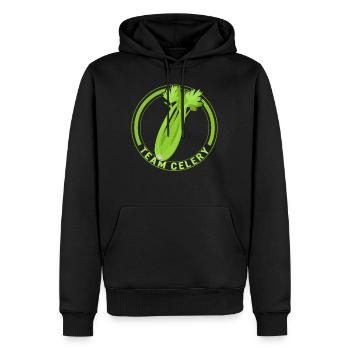 Chemise de légumes au céleri, Team Celery Tee, - Sweat à capuche Premium bio Homme - noir - Devant - Nico (187cm)
