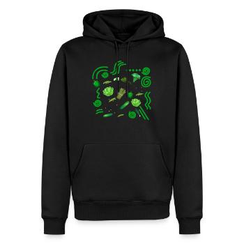 Chemise de légumes, Tee de légumes verts, Végétalien - Sweat à capuche Premium bio Homme - noir - Devant - Nico (187cm)