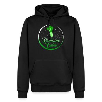 Salat-Gemüsehemd, Romaine Calm Tee, - Männer Premium Bio Hoodie - Schwarz - Vorne - Nico (187cm)