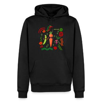Chemise de légumes, Chemise de légumes frais, Légumes - Sweat à capuche Premium bio Homme - noir - Devant - Nico (187cm)