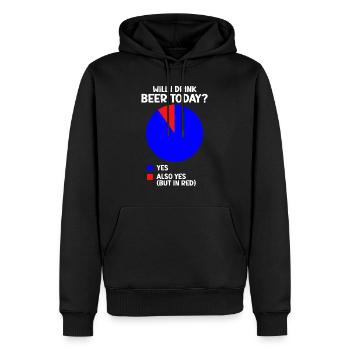 Statistiques du tableau du cercle de la bière Boire de la bière aujourd’hui - Sweat à capuche Premium bio Homme - noir - Devant - Nico (187cm)