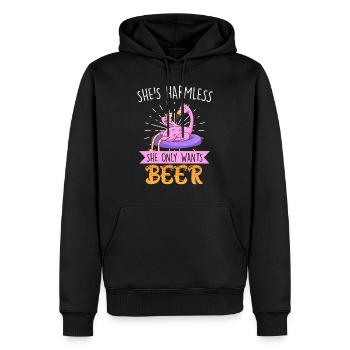 Die tut nix die will nur Bier Flamingo - Männer Premium Bio Hoodie - Schwarz - Vorne - Nico (187cm)