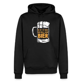 Der tut nix der will nur Bier trinken Biertrinker - Männer Premium Bio Hoodie - Schwarz - Vorne - Nico (187cm)
