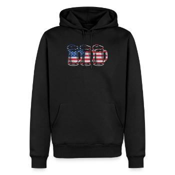 USA Beer Independence Day Buveur de bière - Sweat à capuche Premium bio Homme - noir - Devant - Nico (187cm)