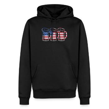 USA Beer Independence Day Buveur de bière - Sweat à capuche Premium bio Homme - noir - Devant - Nico (187cm)