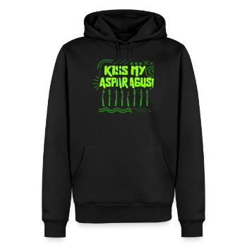 Chemise de légumes, Kiss My Asparagus, Légumes - Sweat à capuche Premium bio Homme - noir - Devant - Nico (187cm)