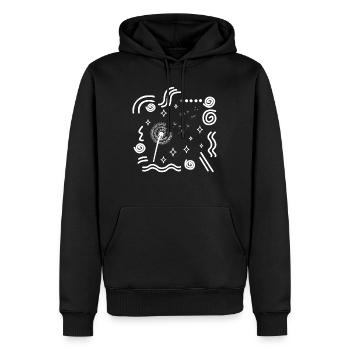 Windflower Shirt, Dandelion Tee, Natures Flower - Men’s Premium Organic Hoodie - black - Front - Nico (187cm)