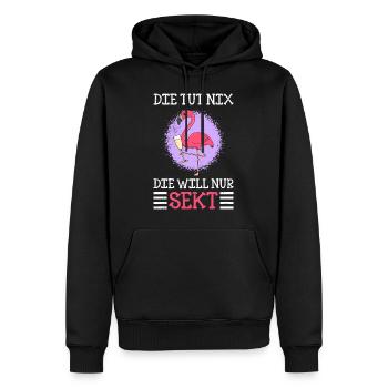 Die will nur Sekt saufen Flamingo Damen Malle - Männer Premium Bio Hoodie - Schwarz - Vorne - Nico (187cm)