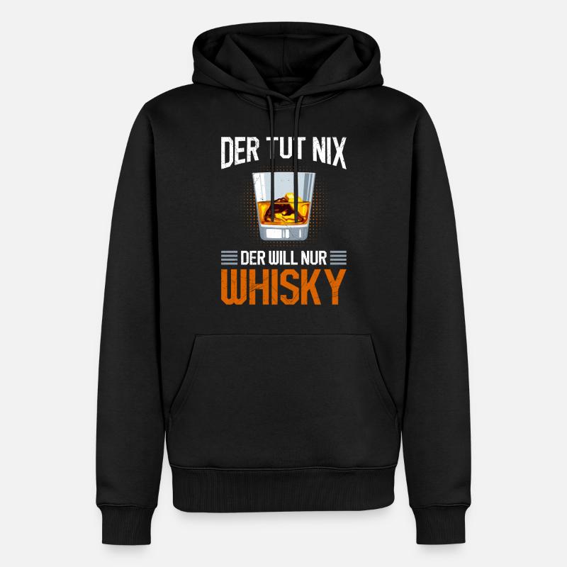 Whiskytrinker der Will nur Whisky - Männer Premium Bio Hoodie - Schwarz