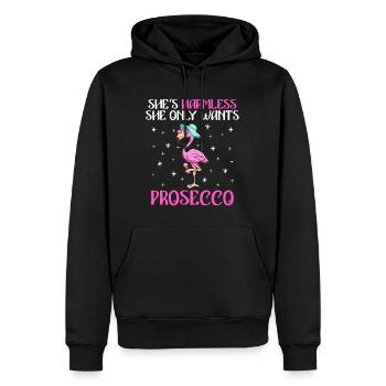 Damen Feiern Party Die will nur Prosecco - Männer Premium Bio Hoodie - Schwarz - Vorne - Nico (187cm)