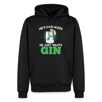 Il veut juste boire du gin Gin - Sweat à capuche Premium bio Homme - noir - Devant - Nico (187cm)