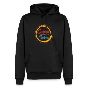 Chemise de poulet, je veux juste travailler dans mon jardin, - Sweat à capuche Premium bio Homme - noir - Devant - Nico (187cm)