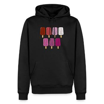 Lesbische Flagge Eis am Stiel 4. Juli Subtiler Stolz - Männer Premium Bio Hoodie - Schwarz - Vorne - Nico (187cm)