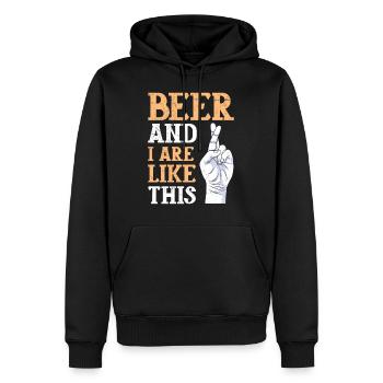 Bière et moi nous sommes tellement buveurs de bière hommes Malle - Sweat à capuche Premium bio Homme - noir - Devant - Nico (187cm)