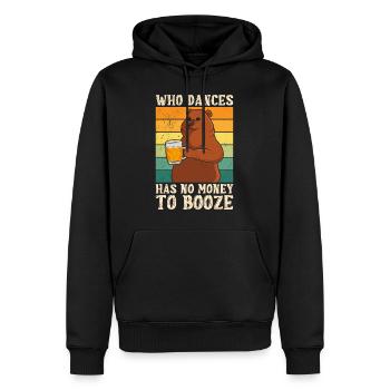 Qui danse n’a pas d’argent pour boire buveur de bière - Sweat à capuche Premium bio Homme - noir - Devant - Nico (187cm)