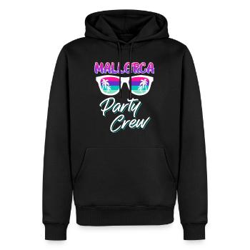 Mallorca Party Crew Malle Party Crew - Sweat à capuche Premium bio Homme - noir - Devant - Nico (187cm)