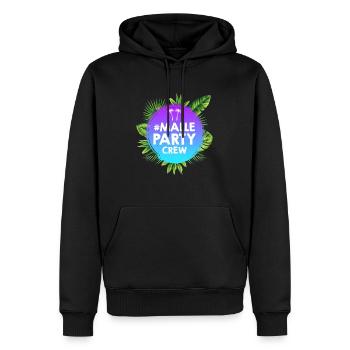 Malle Party Crew - Sweat à capuche Premium bio Homme - noir - Devant - Nico (187cm)