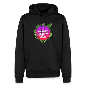 Malle Party Crew - Sweat à capuche Premium bio Homme - noir - Devant - Nico (187cm)