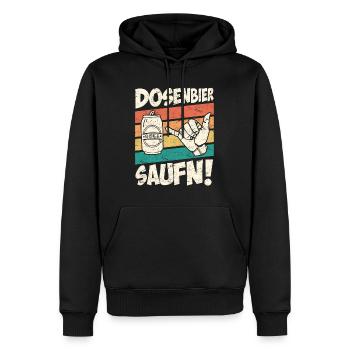 Dosenbier saufn Bier saufen Biertrinker - Männer Premium Bio Hoodie - Schwarz - Vorne - Nico (187cm)