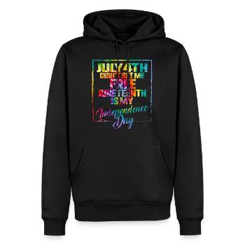 Vintage Juneteenth est mon jour de l’indépendance juillet - Sweat à capuche Premium bio Homme - noir - Devant - Nico (187cm)