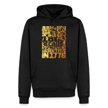 Juneteenth Day Meine Vorfahren waren 1776 nicht frei - Männer Premium Bio Hoodie - Schwarz - Vorne - Nico (187cm)