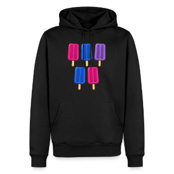 Bisexual Eis am Stiel 4. Juli Bisex Bi Subtle - Männer Premium Bio Hoodie - Schwarz - Vorne - Nico (187cm)
