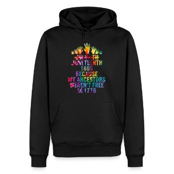Juneteenth Day Meine Vorfahren waren 1776 nicht frei - Männer Premium Bio Hoodie - Schwarz - Vorne - Nico (187cm)